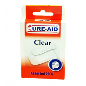 CURE AID CLEAR WASHPROOF TRANSPARENT PLASTERS 20 PLASTERS